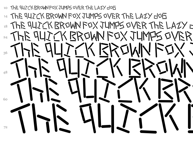 Linerstencil font waterfall